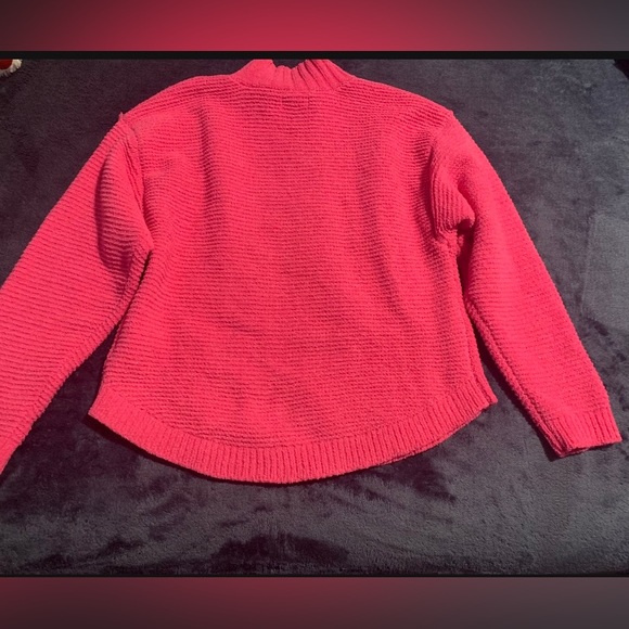Girls Cable Knit Mock Neck Pullover Sweater Cat & Jack Pink. - Picture 2 of 3